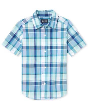 Boys Dad And Me Plaid Poplin Matching Button Down Shirt