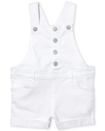 Baby And Toddler Girls Roll Cuff Shortalls