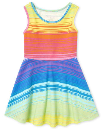 Baby And Toddler Girls Rainbow Striped Dress