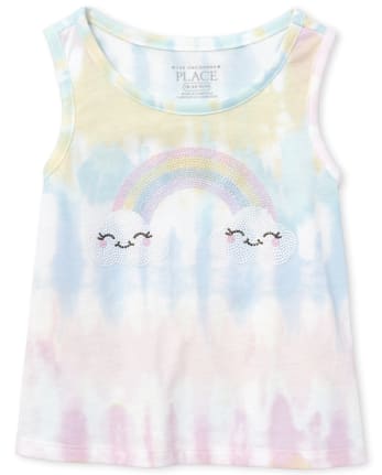 Baby And Toddler Girls Embellished Tie Dye Tank Top