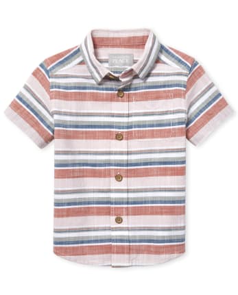 Baby and Toddler Boys Striped Chambray Button Down Shirt