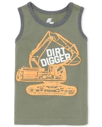Baby And Toddler Boys Mix And Match Puff Print Dirt Digger Tank Top