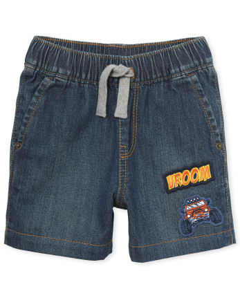 Baby And Toddler Boys Beep Beep Denim Pull On Jogger Shorts