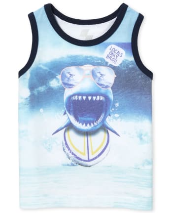 Baby And Toddler Boys Mix And Match Surf Shark Tank Top