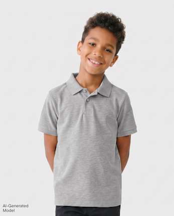 Boys Uniform Soft Pique Polo - Plus - SMOKEB10