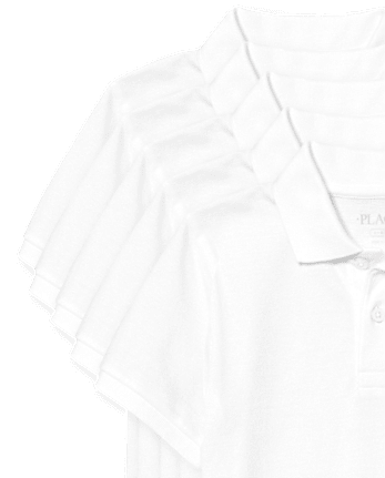 Lot de 5 polos uniformes en piqué pour garçon