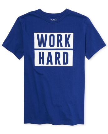Mens Dad And Me Work Hard Matching Graphic Tee