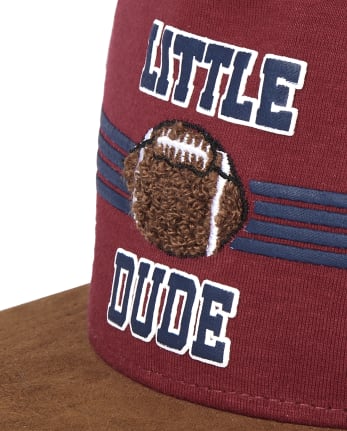 Toddler Boys Little Dude Football Baseball Hat