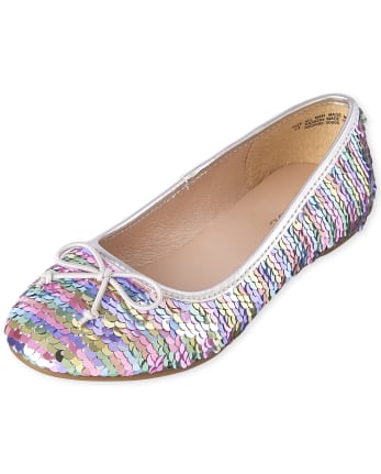 Girls Flip Sequin Ballet Flats