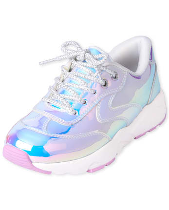 Women's Platform Air Cushion Sports Shoes Holographic Lace - Temu