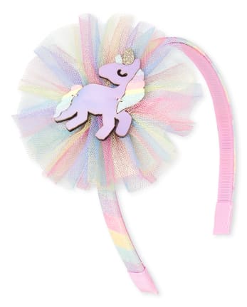 Diadema de unicornio arcoíris para niñas pequeñas