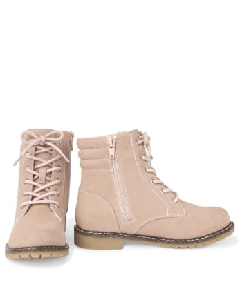 Girls leather best sale lace up boots