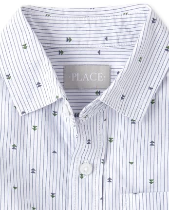 Camisa con botones de popelina a rayas Arrow para niños