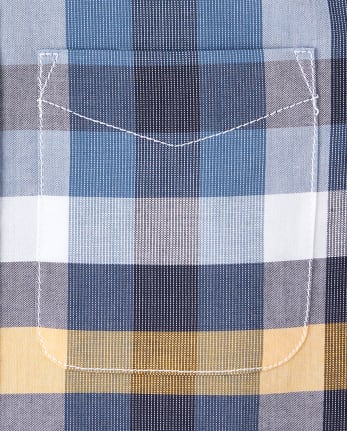 Camisa con botones de popelina a cuadros para niños