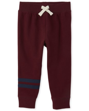 Pantalones deportivos de polar a rayas activos para bebés y niños pequeños