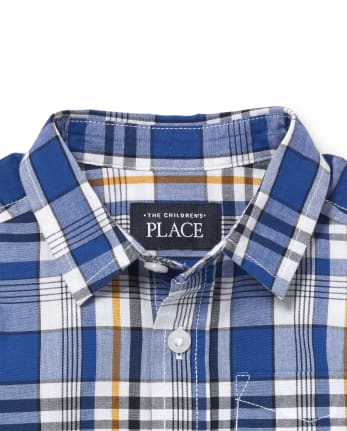 Baby And Toddler Boys Plaid Poplin Button Down Shirt