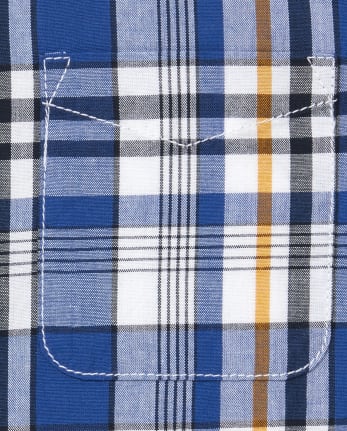 Baby And Toddler Boys Plaid Poplin Button Down Shirt
