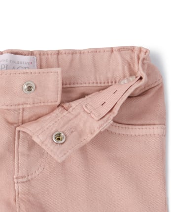 Jeans ajustados con dobladillo deshilachado para bebés y niñas pequeñas