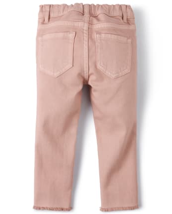 Jeans ajustados con dobladillo deshilachado para bebés y niñas pequeñas