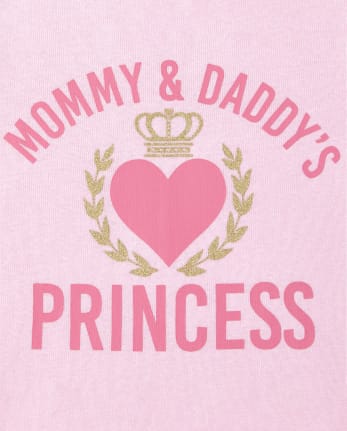 Pijamas de algodón ajustados de princesa para bebés y niñas pequeñas
