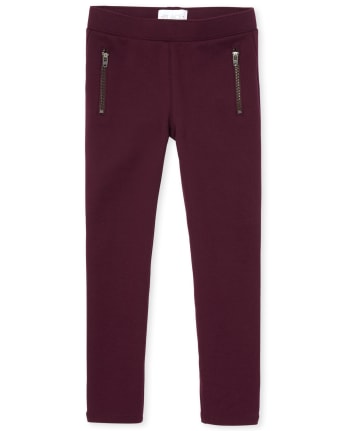 Jeggings de punto con cremallera para niñas