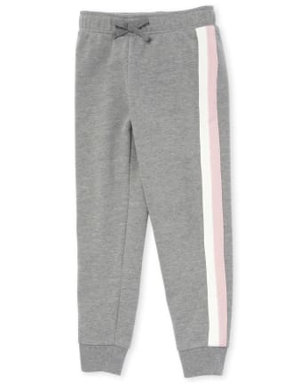 Girls Side Stripe French Terry Jogger Pants