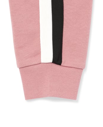 Girls Side Stripe French Terry Jogger Pants