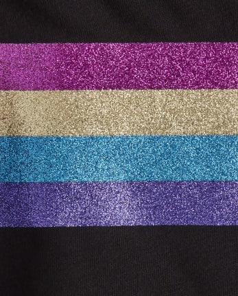 Girls Active - Sweat à capuche zippé en French Terry orné d'arc-en-ciel