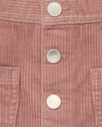 Girls Button Corduroy Skirt