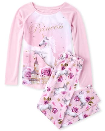 Girls Princess Unicorn Pajamas