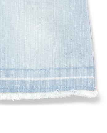 Falda vaquera con dobladillo deshilachado para niñas