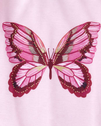Pijama de mariposa con purpurina para niñas