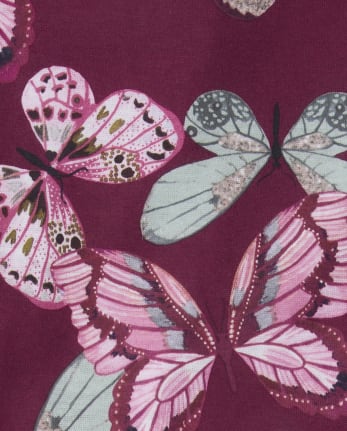 Pijama de mariposa con purpurina para niñas