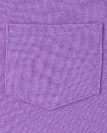 Camiseta básica a capas con bolsillo para niñas