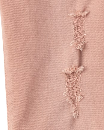 Girls Frayed Hem Denim Super Skinny Jeans