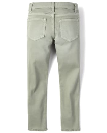 Jean super skinny en denim à ourlet effiloché pour fille