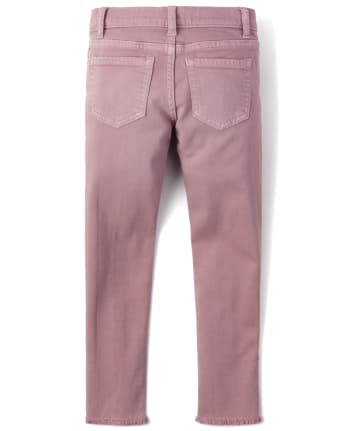 Girls Frayed Hem Denim Super Skinny Jeans