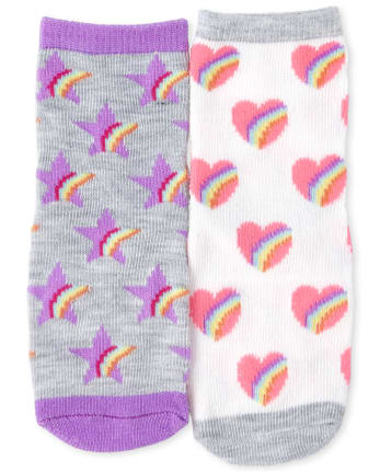 Paquete de 6 calcetines midi con unicornio arcoíris para niñas pequeñas