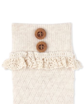 Calcetines para botas con botones y volantes para niñas | The Children's  Place - H/T STRAW