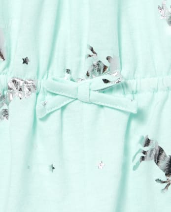 Baby And Toddler Girls Foil Unicorn Romper