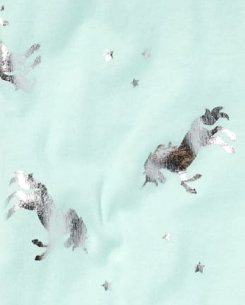 Baby And Toddler Girls Foil Unicorn Romper