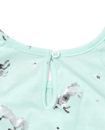 Baby And Toddler Girls Foil Unicorn Romper