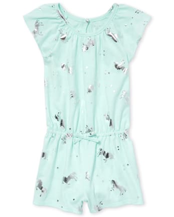 Baby And Toddler Girls Foil Unicorn Romper
