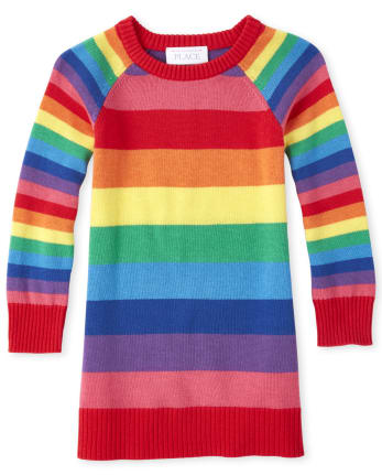 The Childrens Place Girls Rainbow Striped Sweater