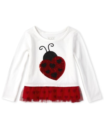 Haut à basque Little Love Bug pour bébés et petites filles