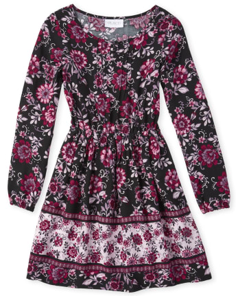 Girls Floral Peasant Dress