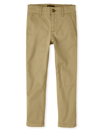 Pantalones chinos ajustados elásticos de uniforme para niños - FLAX