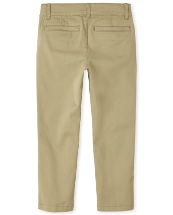 Pantalones chinos ajustados elásticos de uniforme para niños