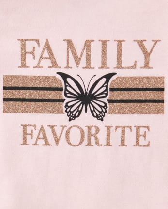 Body para bebé niña con estampado familiar de purpurina