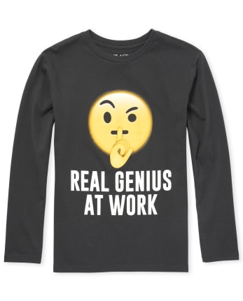 Boys Genius Emoji Graphic Tee